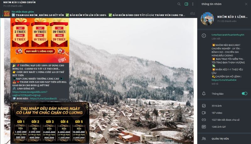 nhóm kéo baccarat telegram